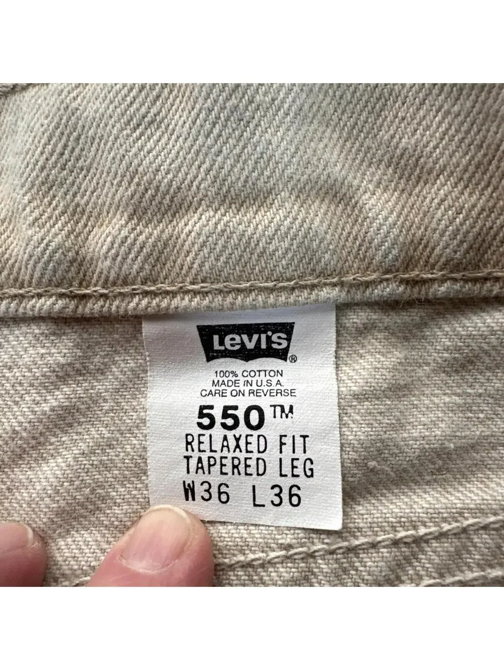 Vintage Levi’s 550 Jeans 36x36 Orange Tab Earth Tone Brown Fade Natural Stone